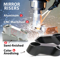 Fit Honda Monkey 125 2018-2021 Engraved Logo Mirror Extender Riser - MC Motoparts