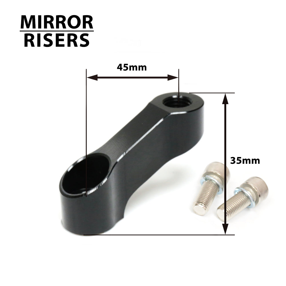 Fit Kawasaki Z800 2012-2019 Engraved Logo Rear View Mirror Extender Riser - MC Motoparts