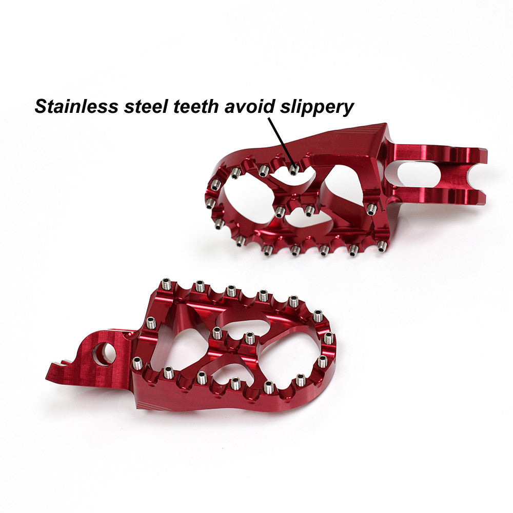 Fits Kawasaki KX250F 2006-2018 KX450F 2007-2018 Front Red MX Dirt Bike Foot Pegs - MC Motoparts