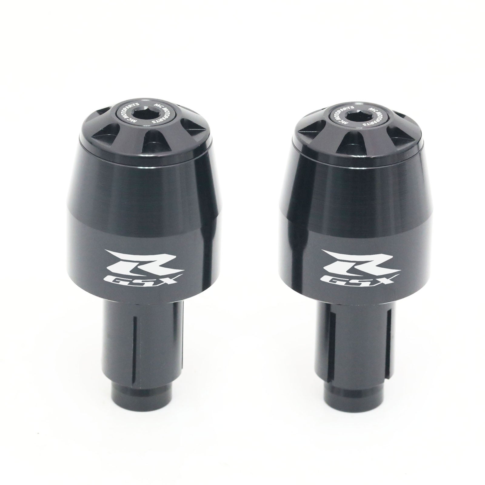 Fits Suzuki GSX-R 1000 750 600 GSXR Engraved Logo STORM CNC Bar Ends - MC Motoparts