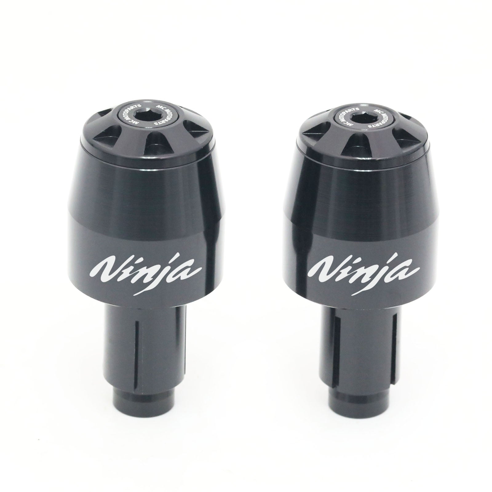 Fits Kawasaki ZX-6R ZX-10R ZX 600 Ninja Engraved Logo STORM CNC Bar Ends - MC Motoparts