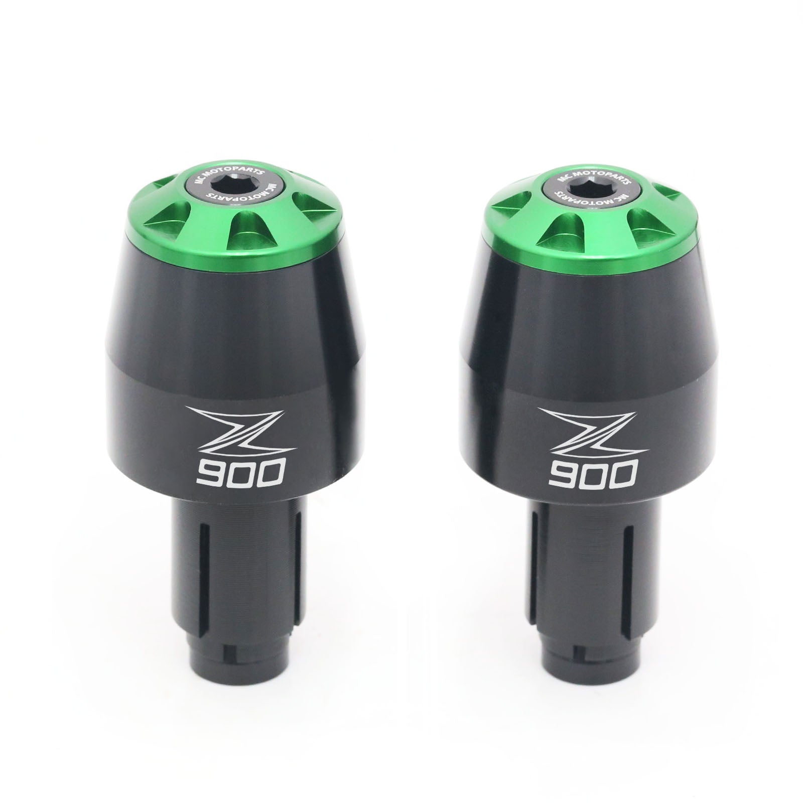 Fits Kawasaki 17-18 Z900 Ninja Engraved Logo STORM CNC Bar Ends - MC Motoparts