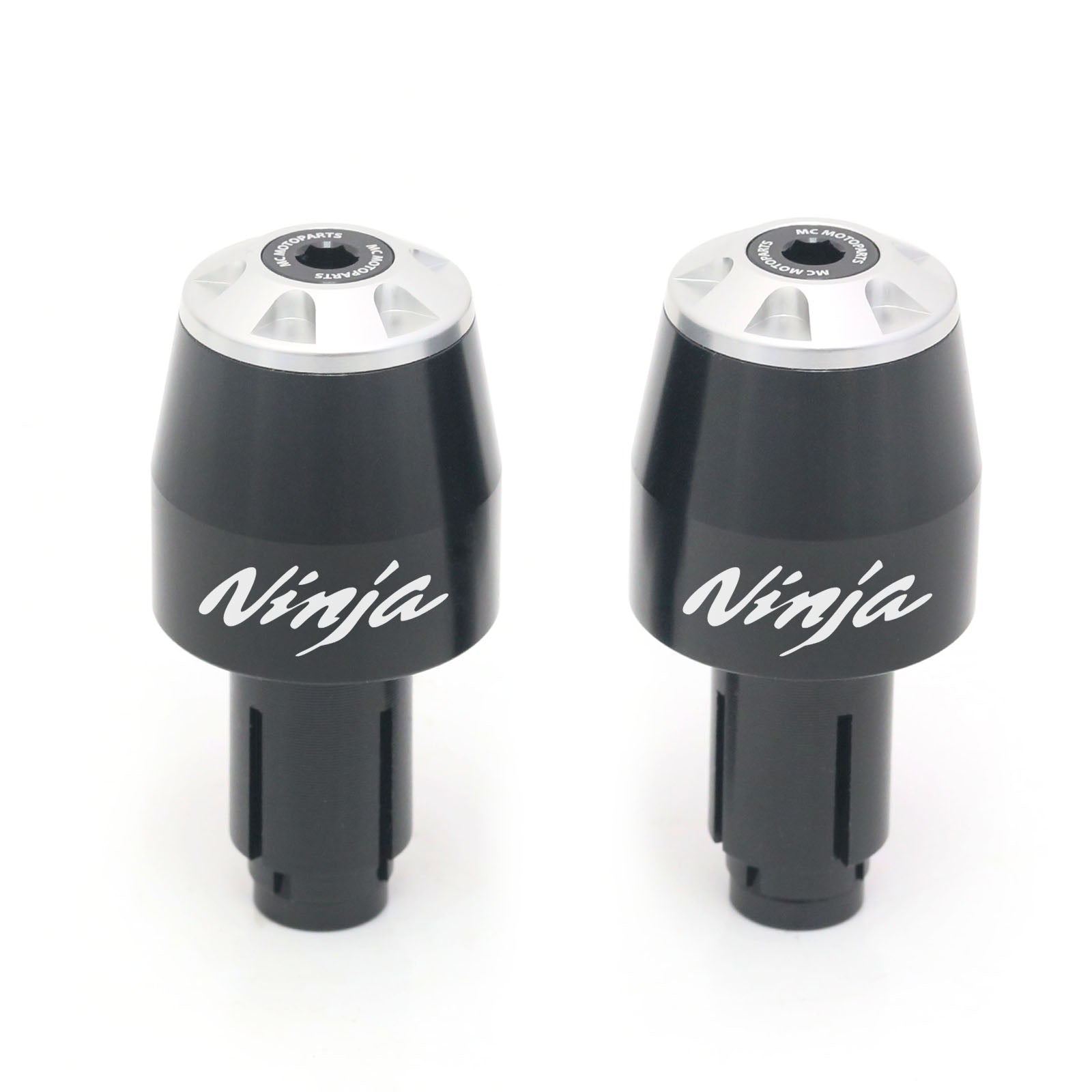 Fits Kawasaki ZX-6R ZX-10R ZX 600 Ninja Engraved Logo STORM CNC Bar Ends - MC Motoparts
