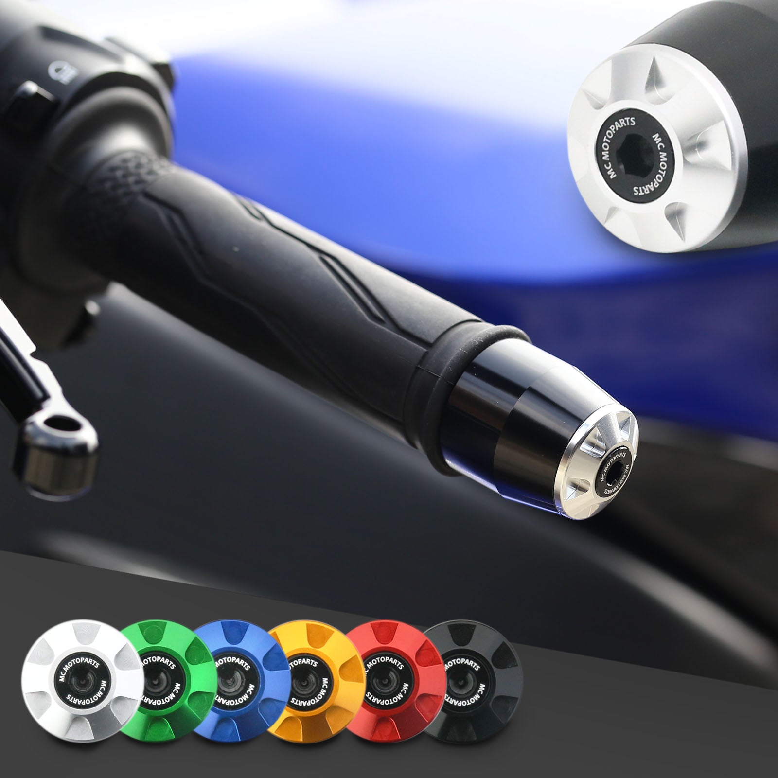 Fits Yamaha YZF-R6 2006-2019 R6 Engraved Logo STORM CNC Bar Ends - MC Motoparts