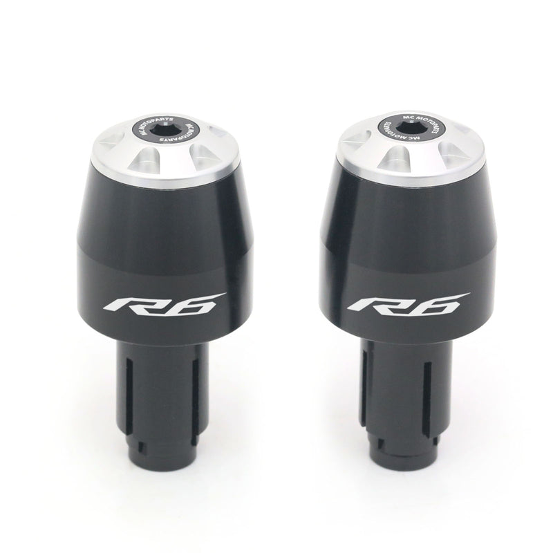 Fits Yamaha YZF-R6 2006-2019 R6 Engraved Logo STORM CNC Bar Ends - MC Motoparts