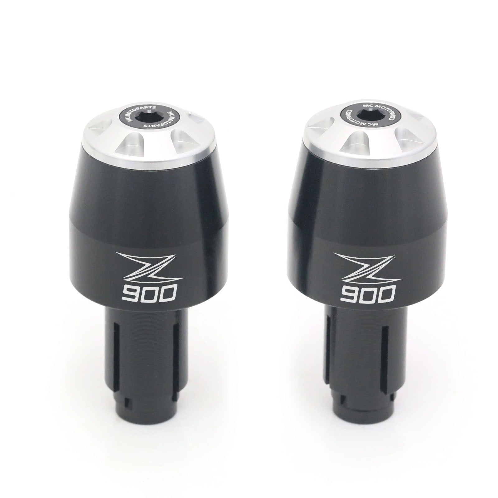 Fits Kawasaki 17-18 Z900 Ninja Engraved Logo STORM CNC Bar Ends - MC Motoparts