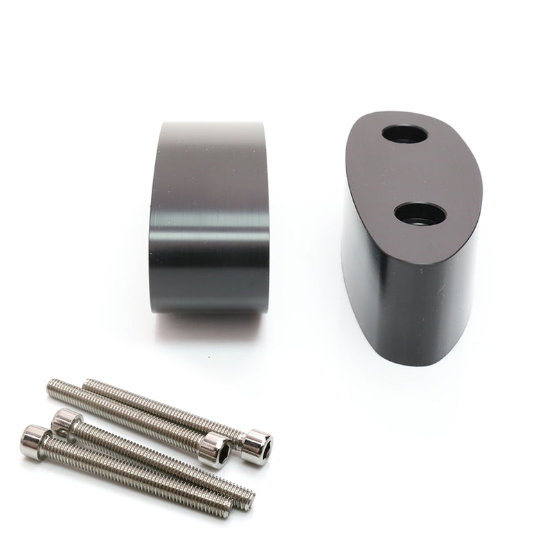 Fit Suzuki GSX-R1000 750 600 Hayabusa Motorcycle Black Delrin Mirror Extender and Riser - MC Motoparts