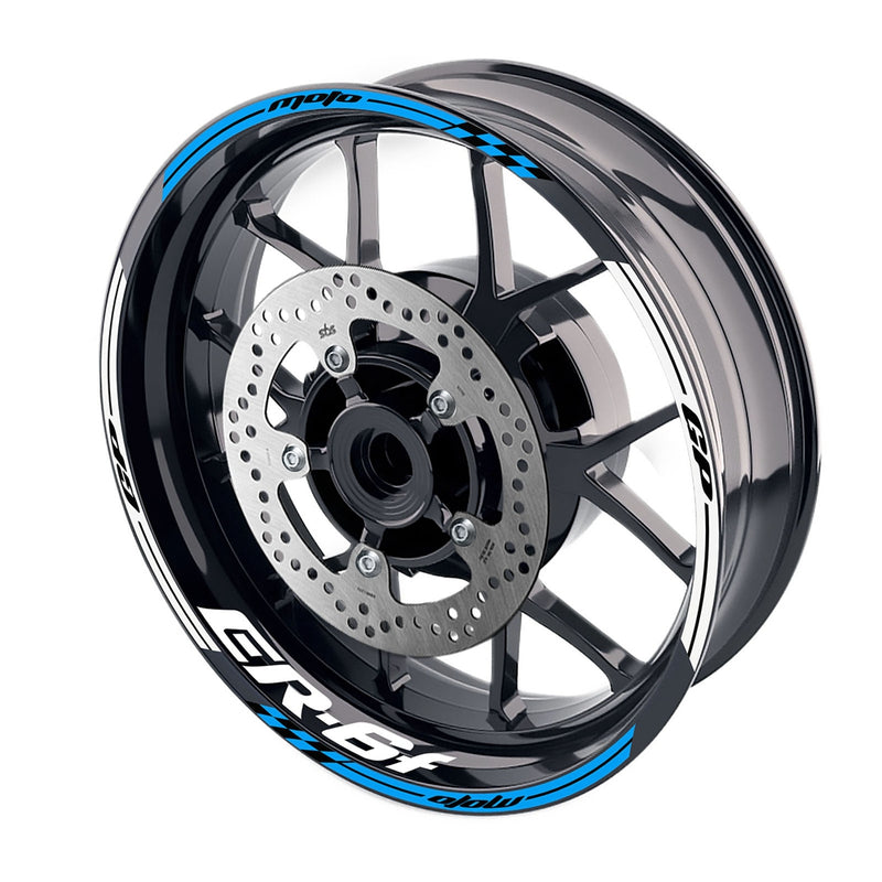 Fit Kawasaki ER-6F Logo Moto GP Check 17 inch Wheel Rim Sticker - MC Motoparts