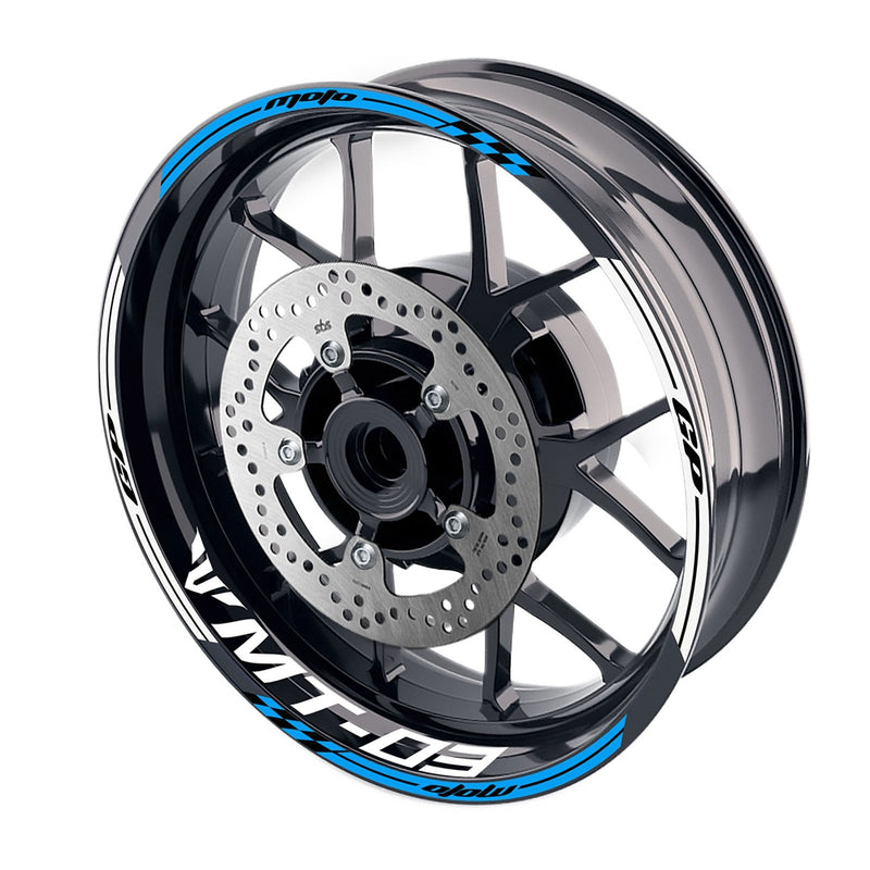 Fit Yamaha MT-03 Logo Moto GP Check 17 inch Wheel Rim Sticker - MC Motoparts