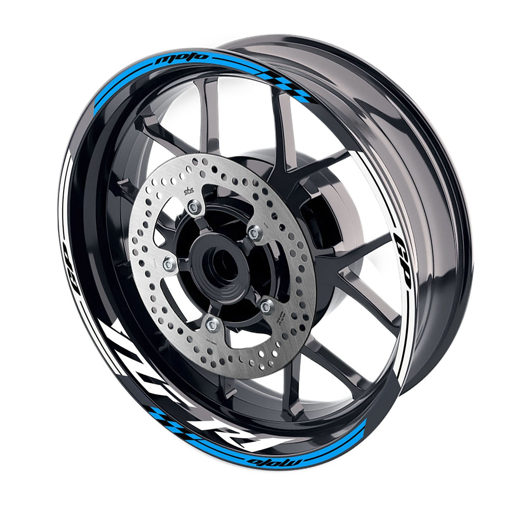 Fit Yamaha YZF R1 98-18 Logo Moto GP Check 17'' Wheel Rim Sticker - MC Motoparts