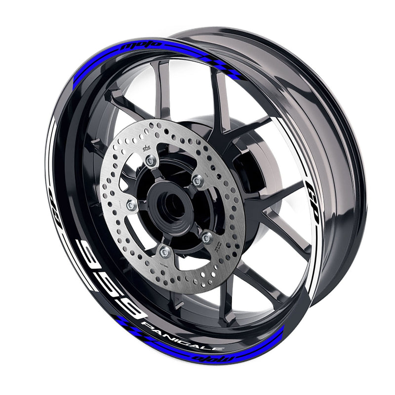 Fit Ducati 959 Panigale Logo Moto GP Check 17 inch Wheel Rim Sticker - MC Motoparts
