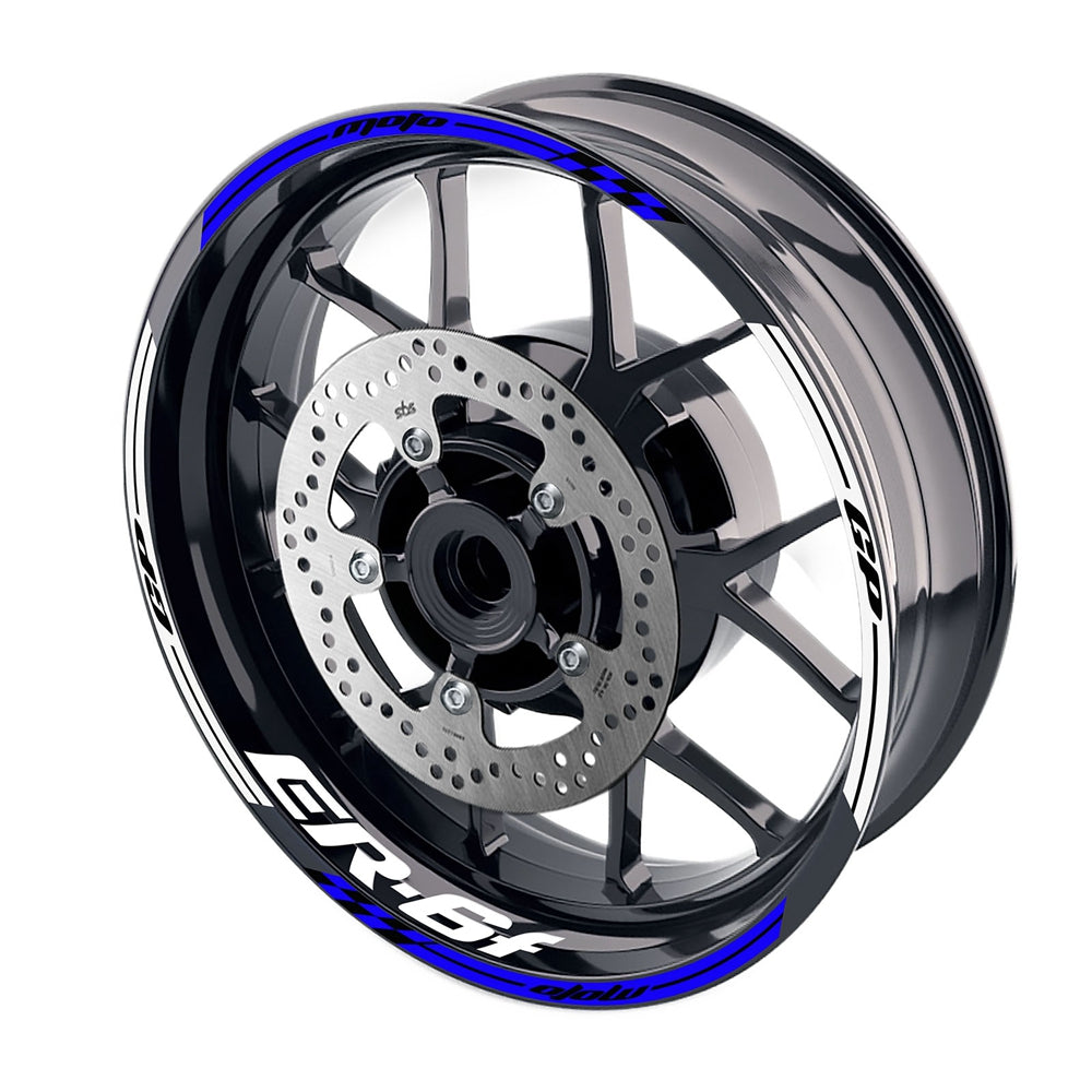 Fit Kawasaki ER-6F Logo Moto GP Check 17 inch Wheel Rim Sticker - MC Motoparts