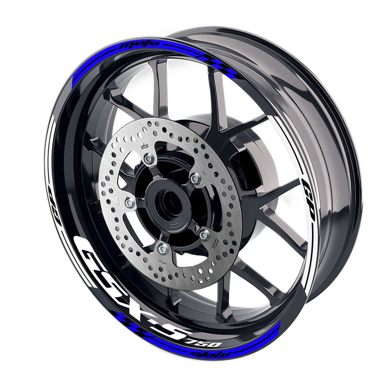 Fit Suzuki GSXS750 Logo Moto GP Check 17'' Wheel Rim Sticker - MC Motoparts