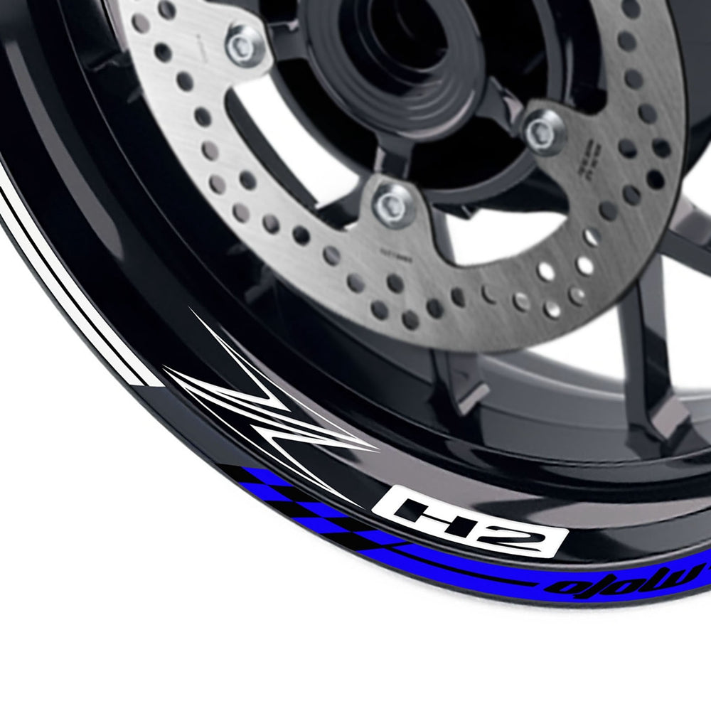 Fit Kawasaki Z H2 Logo GP 17 inch Rim Wheel Stickers Racing Check