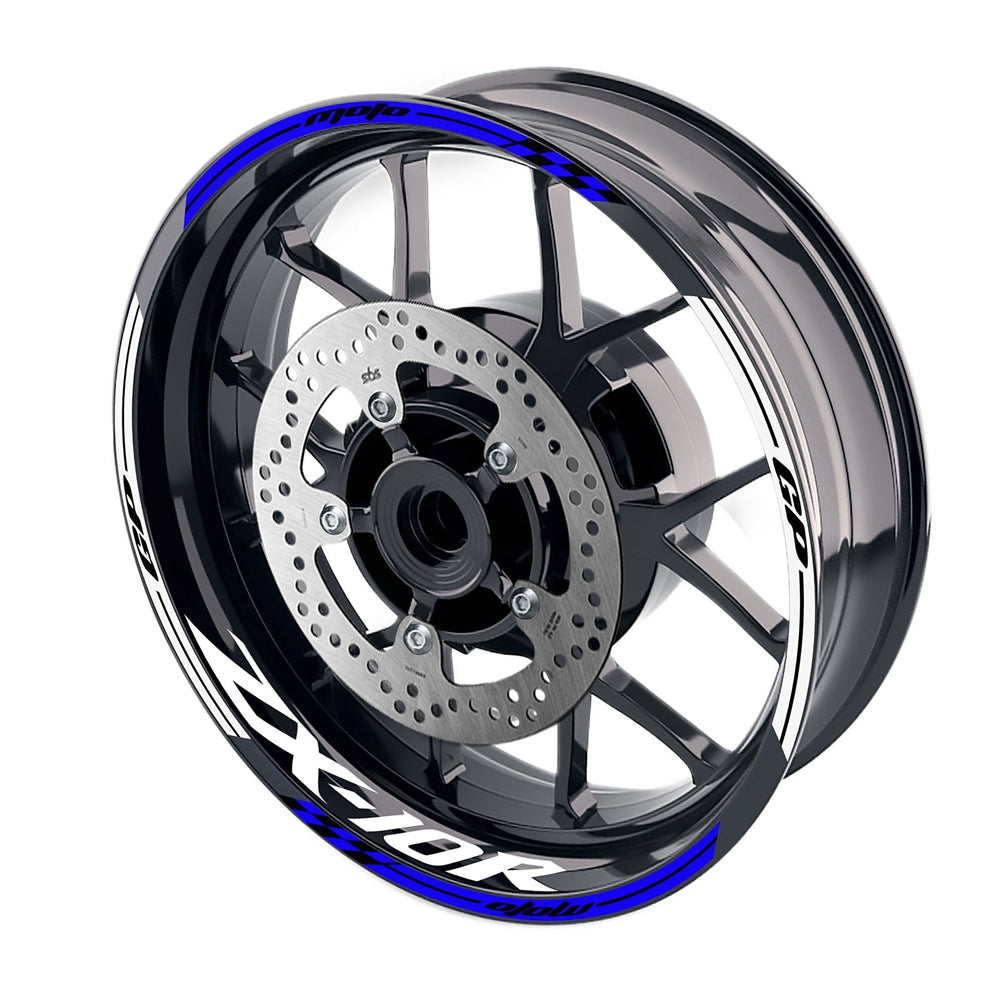 Fit Kawasaki ZX10R Ninja Logo Moto GP Check 17'' Wheel Rim Sticker - MC Motoparts