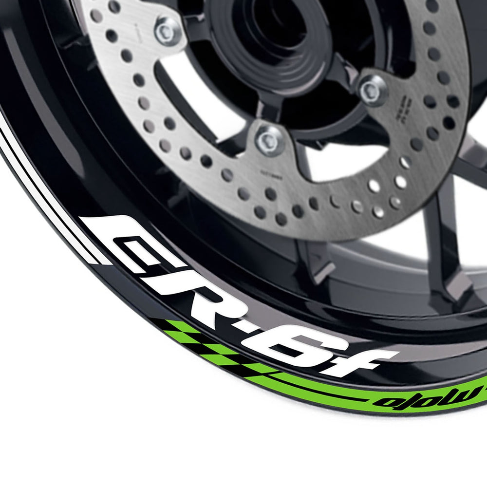 Fit Kawasaki ER-6F Logo GP 17 inch Rim Wheel Stickers Racing Check