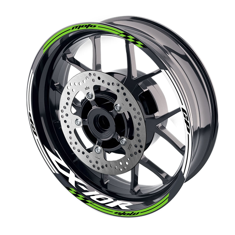 Fit Kawasaki ZX10R Ninja Logo Moto GP Check 17'' Wheel Rim Sticker - MC Motoparts