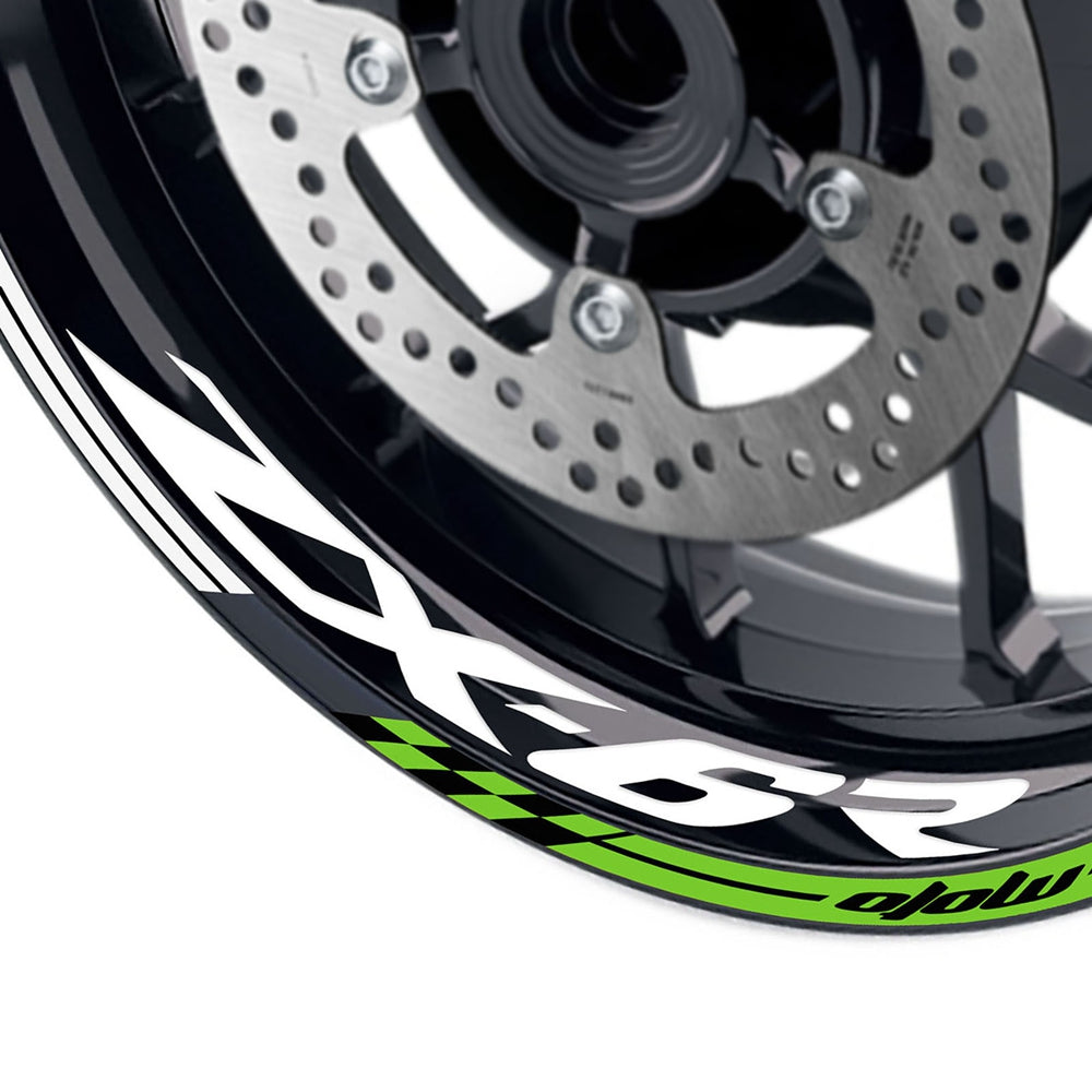 Fit Kawasaki ZX6R Ninja ZX636 Logo GP 17 inch Rim Wheel Stickers Racing Check
