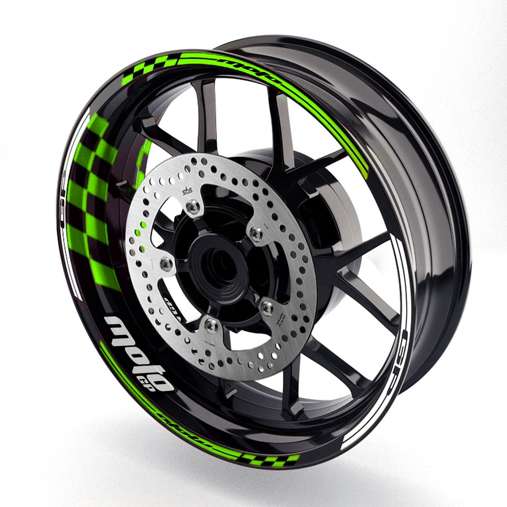 Fit Yamaha YZF R1 98-18 Logo Moto GP Check 17'' Wheel Rim Sticker - MC Motoparts