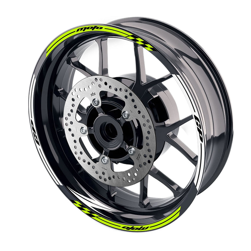 Fit Kawasaki Z750 Z800 Logo Moto GP Check 17 inch Wheel Rim Sticker - MC Motoparts