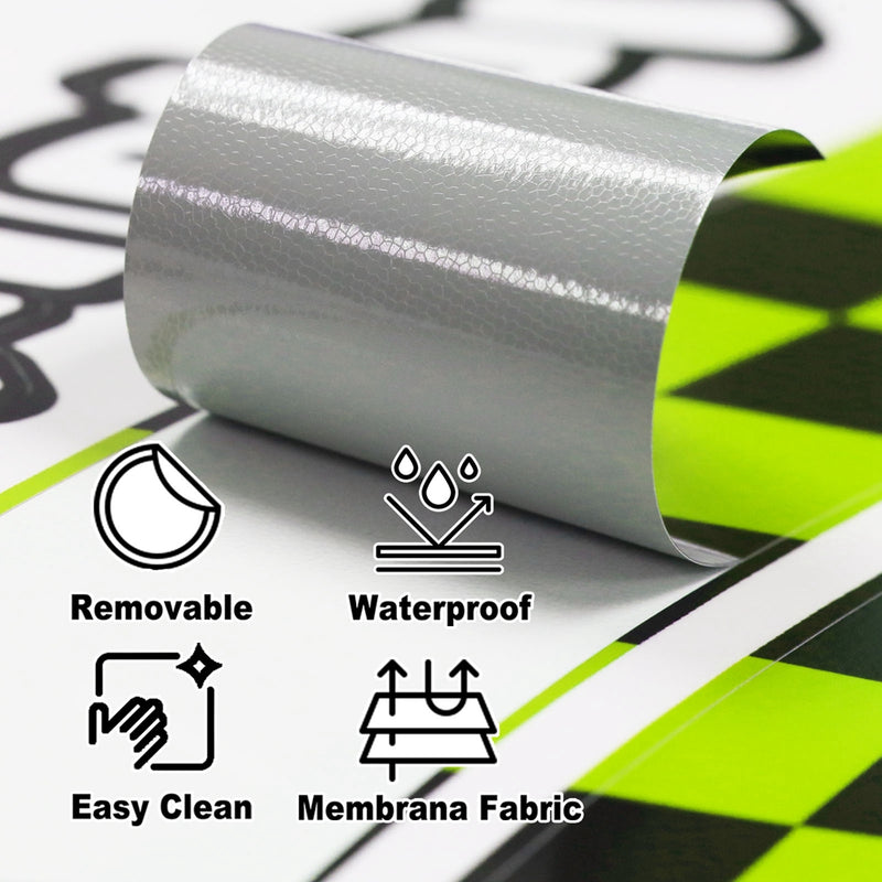 Fit Kawasaki Z750 Z800 Logo Moto GP Check 17 inch Wheel Rim Sticker - MC Motoparts