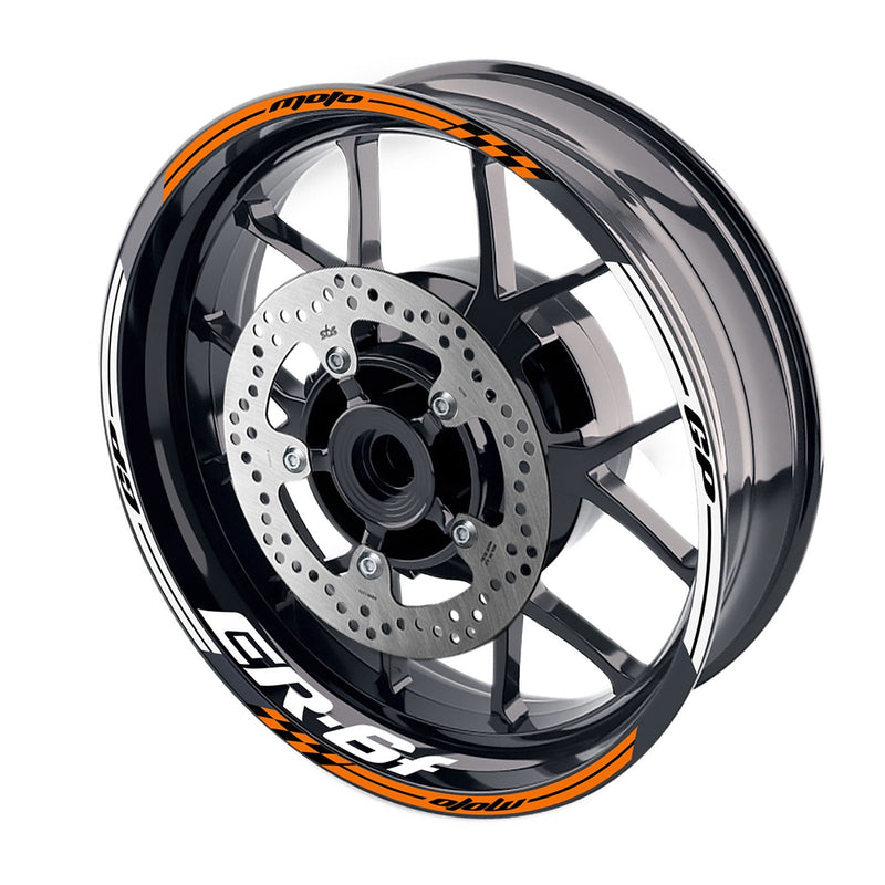 Fit Kawasaki ER-6F Logo Moto GP Check 17 inch Wheel Rim Sticker - MC Motoparts