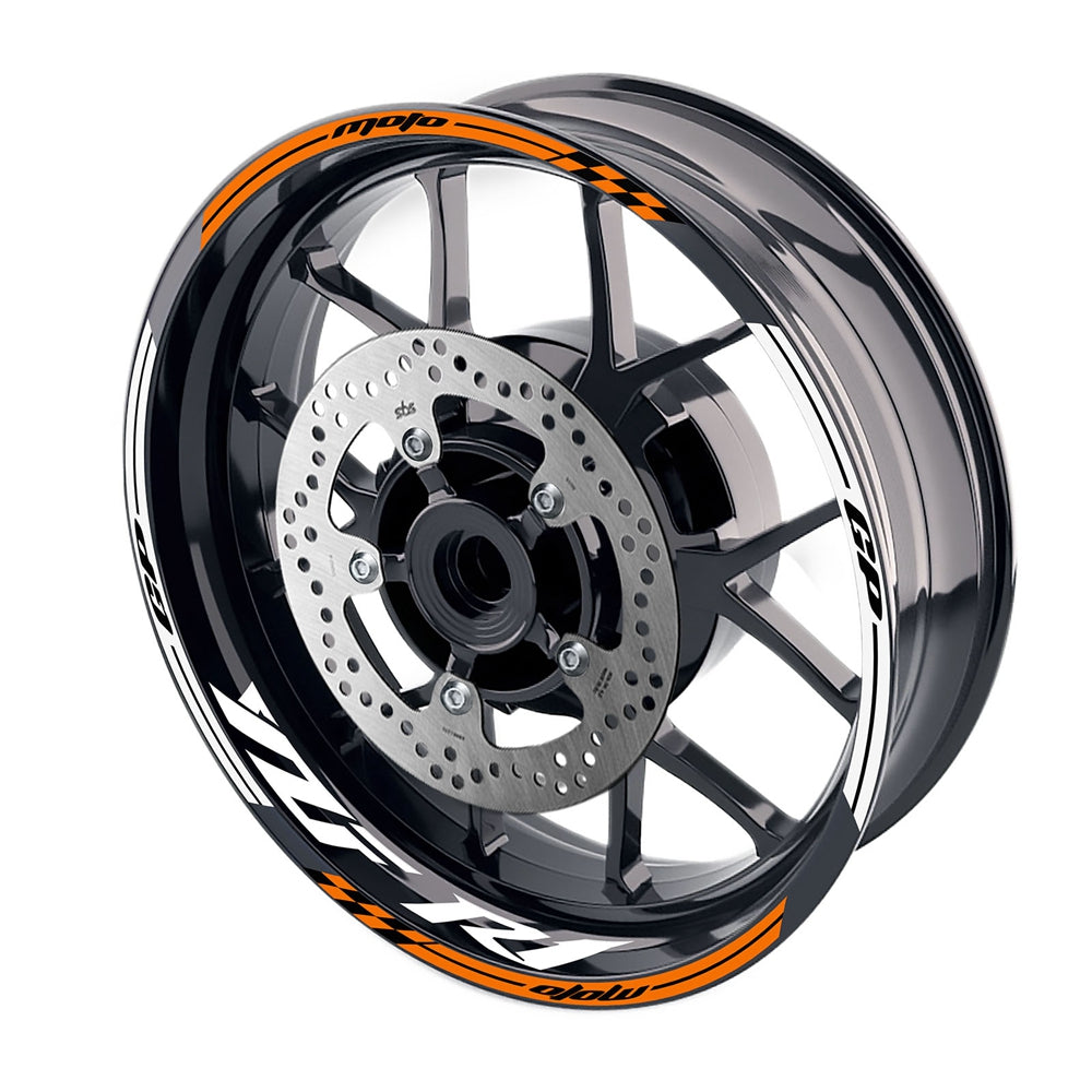 Fit Yamaha YZF R1 98-18 Logo Moto GP Check 17'' Wheel Rim Sticker - MC Motoparts