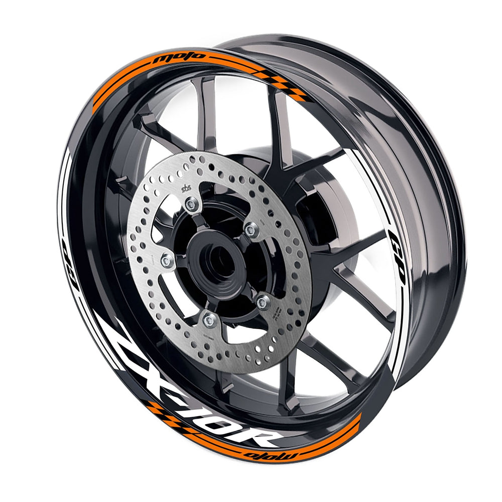 Fit Kawasaki ZX10R Ninja Logo Moto GP Check 17'' Wheel Rim Sticker - MC Motoparts