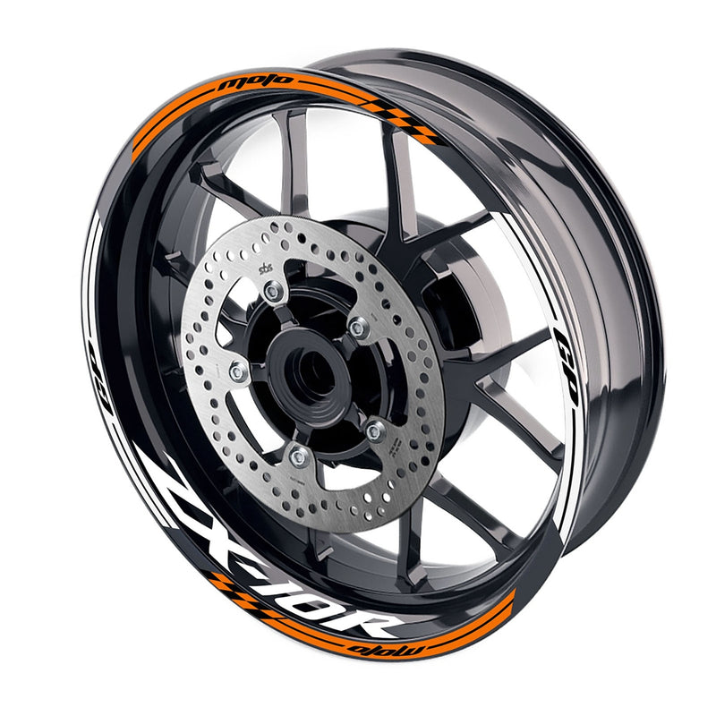 Fit Kawasaki ZX10R Ninja Logo Moto GP Check 17'' Wheel Rim Sticker - MC Motoparts