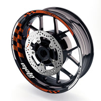 Fit Ducati Hypermotard 1100 Logo Moto GP Check 17 inch Wheel Rim Sticker - MC Motoparts