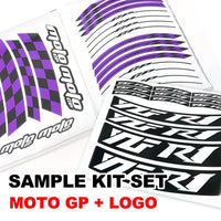 Fit Yamaha YZF R1 98-18 Logo Moto GP Check 17'' Wheel Rim Sticker - MC Motoparts