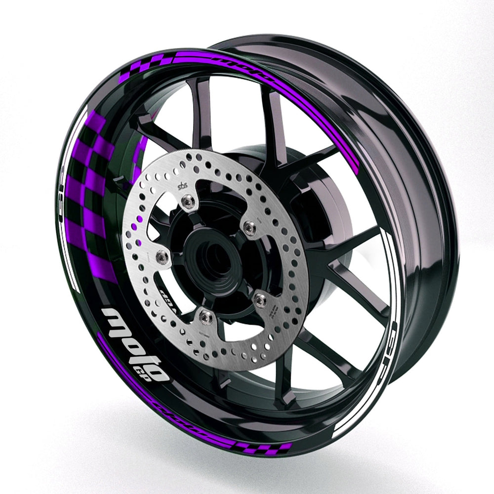 Fit Kawasaki ZX10R Ninja Logo Moto GP Check 17'' Wheel Rim Sticker - MC Motoparts