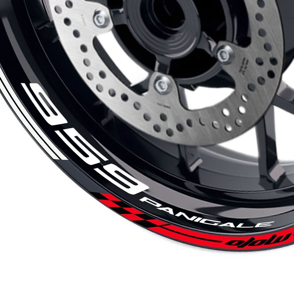 Fit Ducati 959 Panigale Logo GP 17 inch Rim Wheel Stickers Racing Check