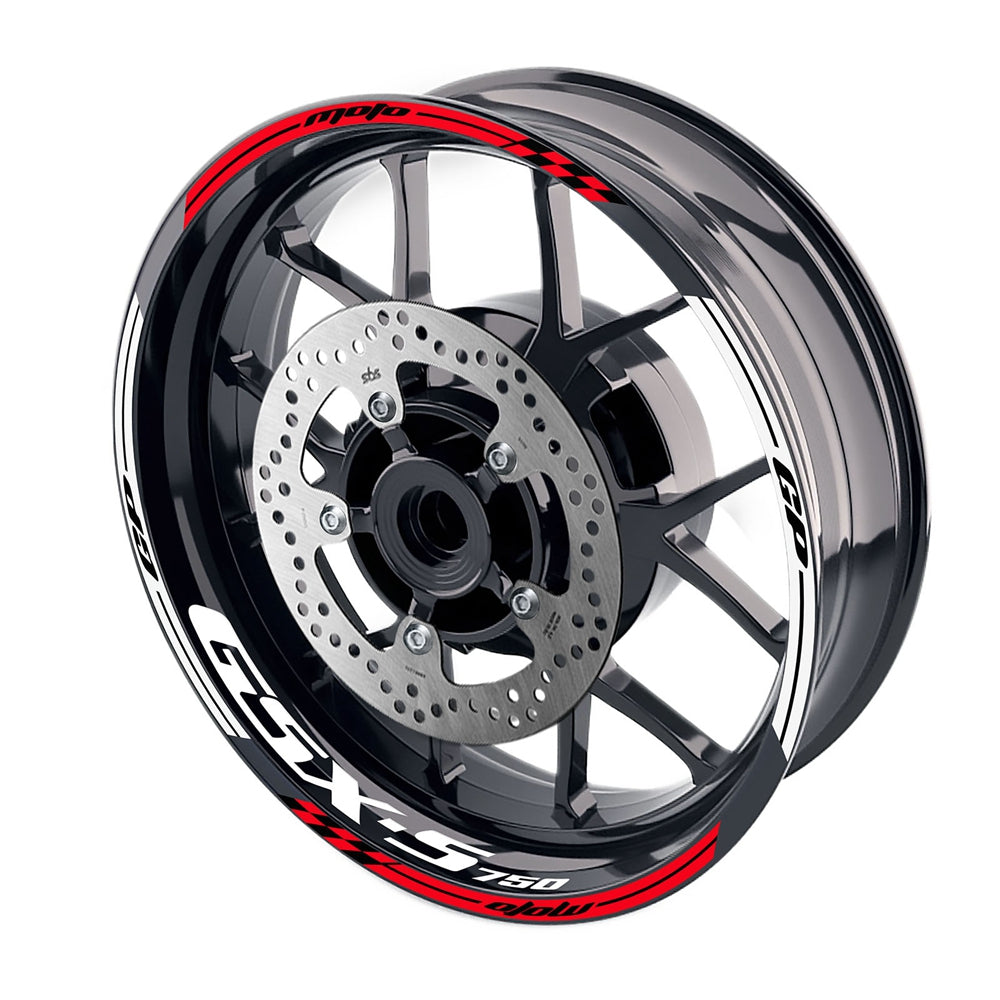 Fit Suzuki GSXS750 Logo Moto GP Check 17'' Wheel Rim Sticker - MC Motoparts