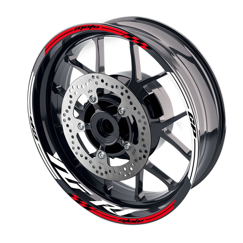 Fit Yamaha YZF R1 98-18 Logo Moto GP Check 17'' Wheel Rim Sticker - MC Motoparts