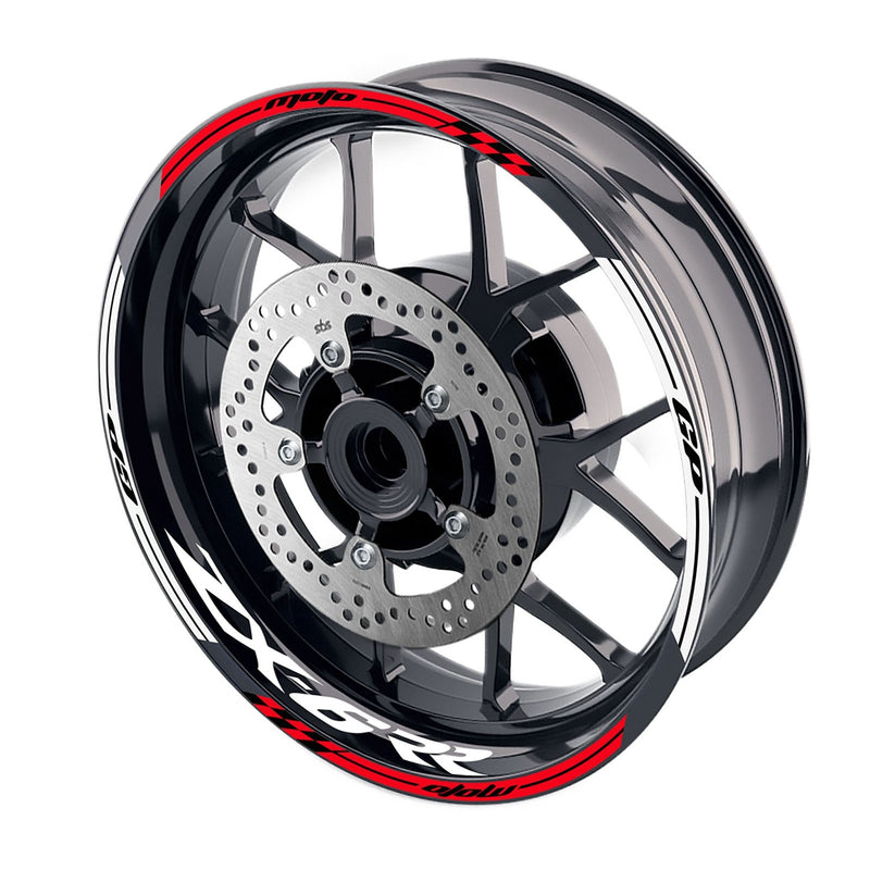 Fit Kawasaki ZX6RR Ninja ZX600 Logo Moto GP Check 17 inch Wheel Rim Sticker - MC Motoparts