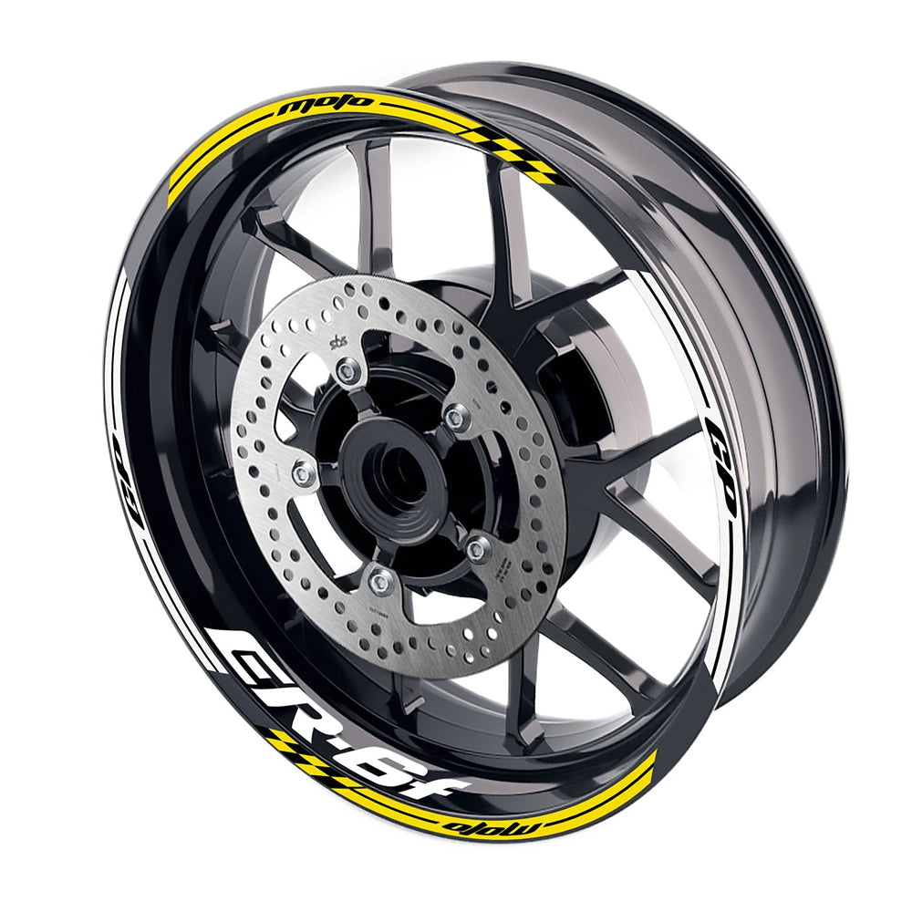 Fit Kawasaki ER-6F Logo Moto GP Check 17 inch Wheel Rim Sticker - MC Motoparts