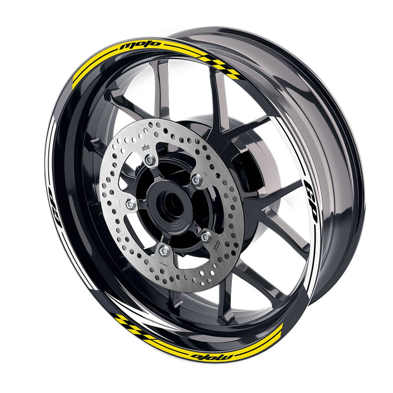 Fit Kawasaki Z750 Z800 Logo Moto GP Check 17 inch Wheel Rim Sticker - MC Motoparts