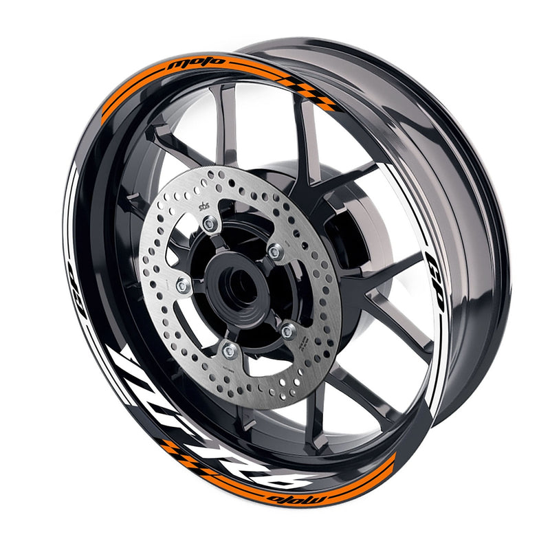 Fit Yamaha YZF R6 99-18 Logo Moto GP Stripe 17'' Wheel Rim Sticker - MC Motoparts