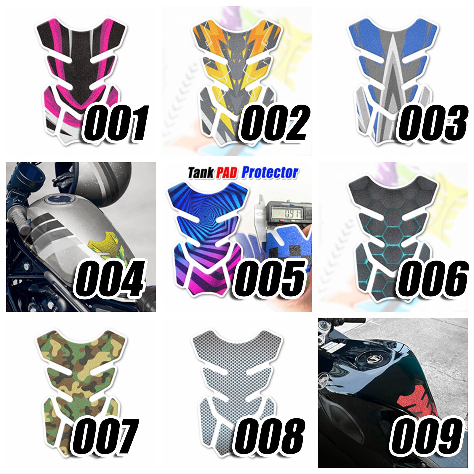 Tank Pad Protector Motorcycle Gas Tank Sticker Anti Slip Pattern Shield MC Motoparts x StickerBao