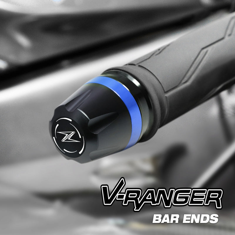 Fit Kawasaki Z125 Pro 2016-2019 Engraved V-Ranger Bar Ends - MC Motoparts