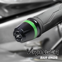 Fit Kawasaki Z1000 Z800 Z900RS Engraved V-Ranger Bar Ends - MC Motoparts