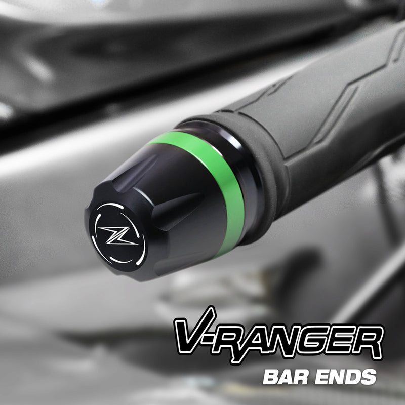Fit Kawasaki Z1000 Z800 Z900RS Engraved V-Ranger Bar Ends - MC Motoparts
