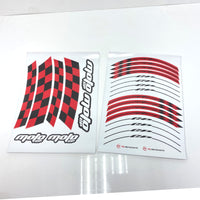 Moto GP Black Check 17 inch Wheel Front & Rear Rim Sticker Set - MC Motoparts