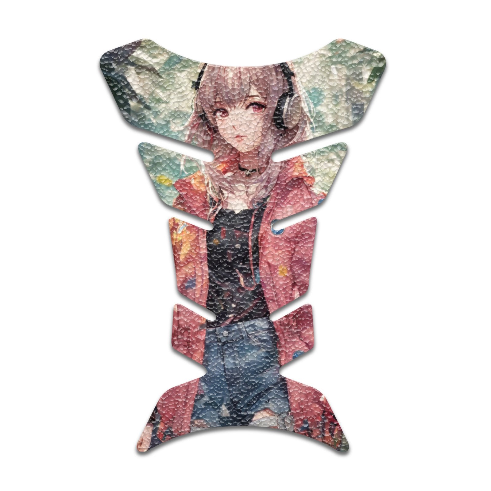 Gas Tank Sticker Motorcycle Tank Pad Protector Anti Slip Fish Bone Anime Artistic - MC Motoparts