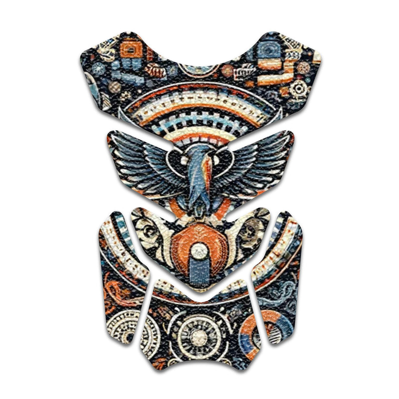 Gas Tank Sticker Motorcycle Tank Pad Protector Anti Slip Shield Vintage Wave - MC Motoparts