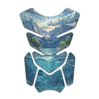 Gas Tank Sticker Motorcycle Tank Pad Protector Anti Slip Shield Vintage Wave - MC Motoparts