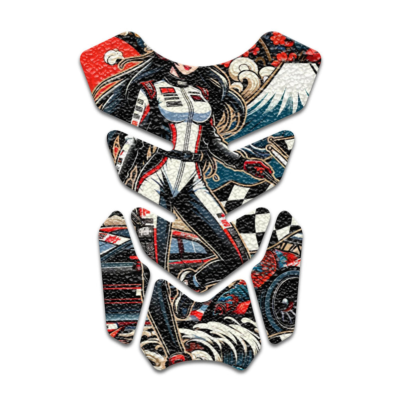 Gas Tank Sticker Motorcycle Tank Pad Protector Anti Slip Shield Vintage Wave - MC Motoparts