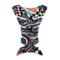 Gas Tank Sticker Motorcycle Tank Pad Protector Anti Slip Fish Bone Vintage Wave - MC Motoparts