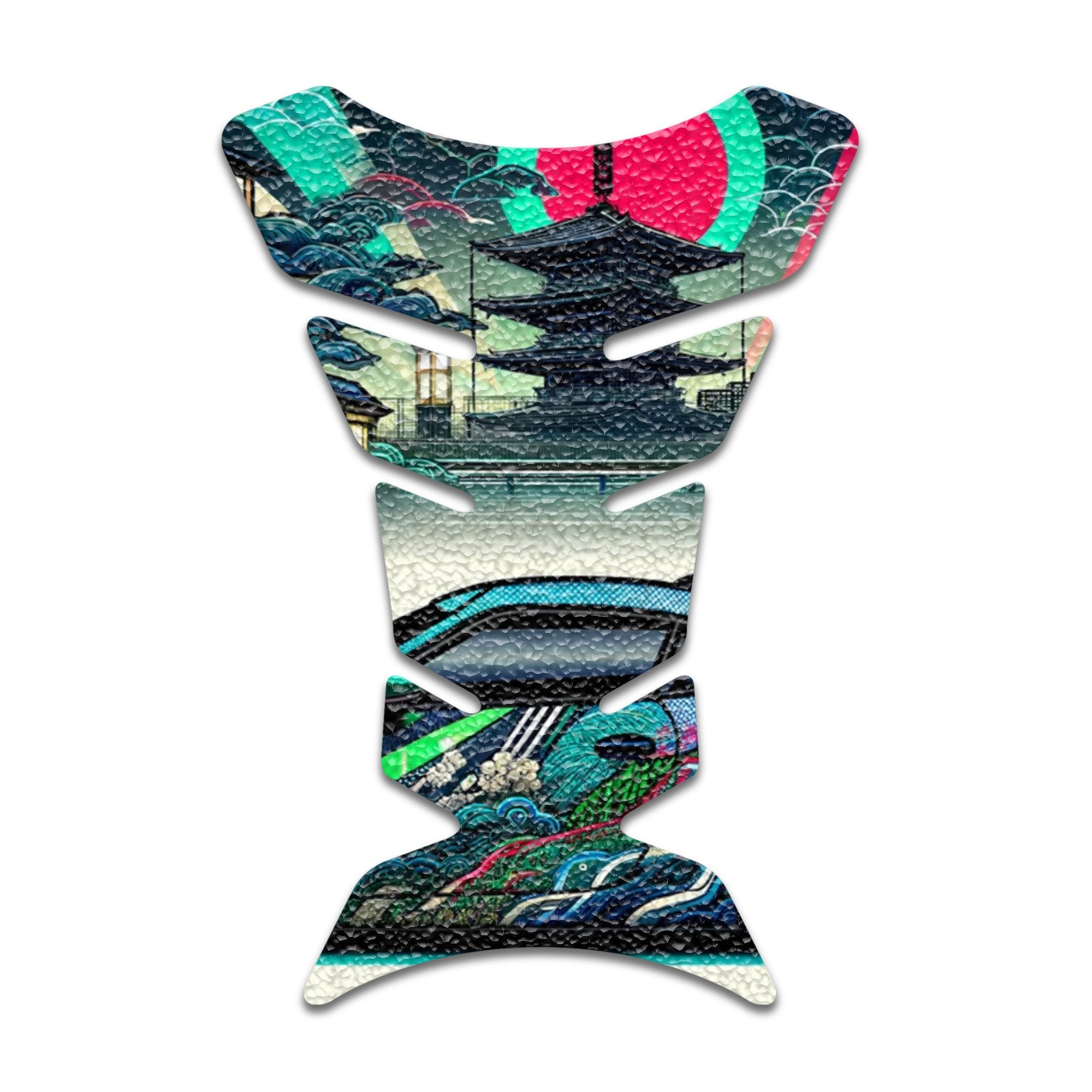 Gas Tank Sticker Motorcycle Tank Pad Protector Anti Slip Fish Bone Vintage Wave - MC Motoparts